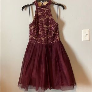 Maroon sparkly dress
